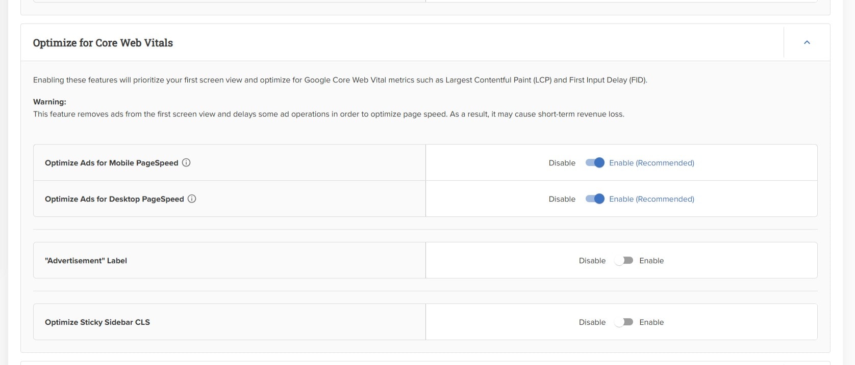 Mediavine Optimize For Core Web Vitals