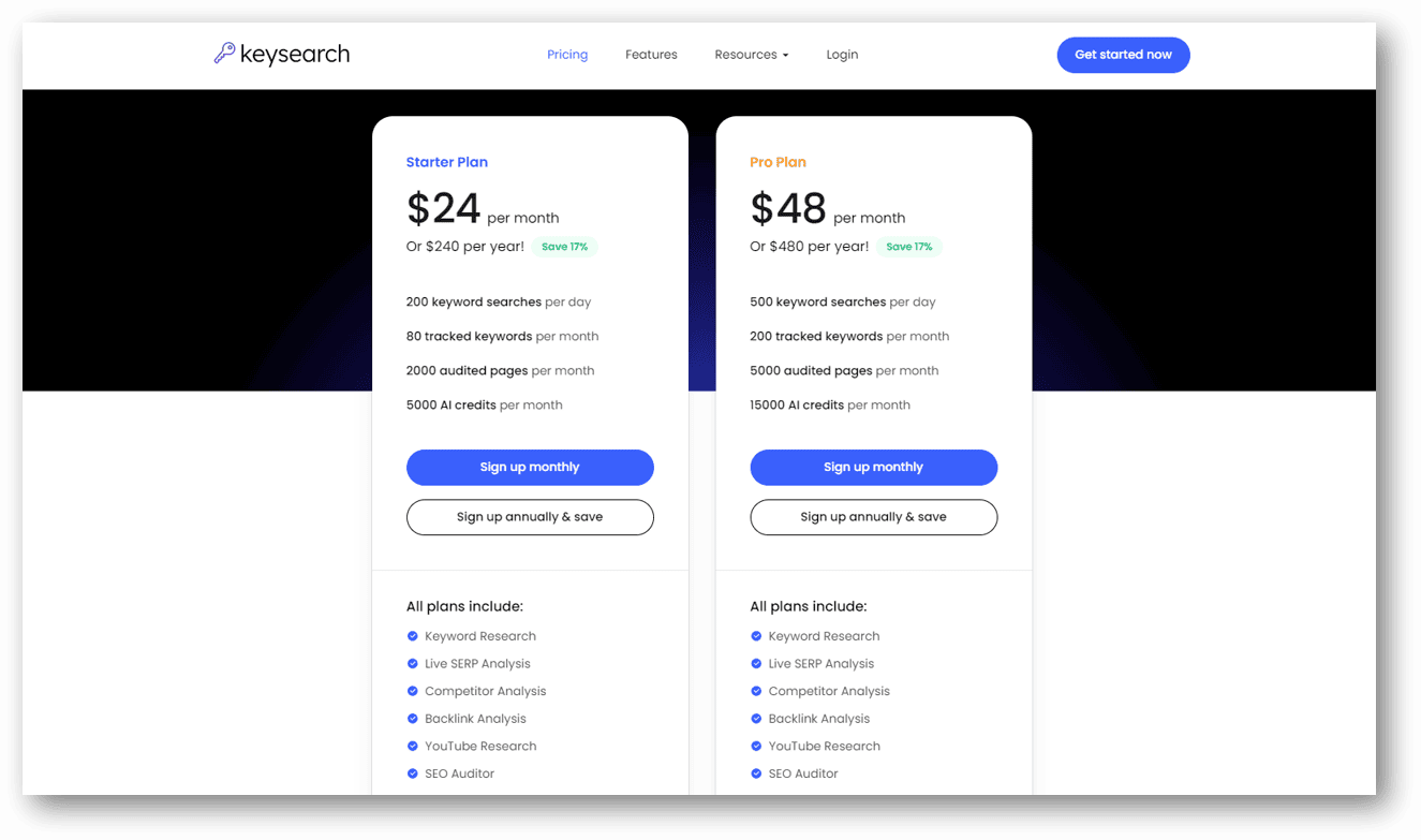 KeySearch Pricing