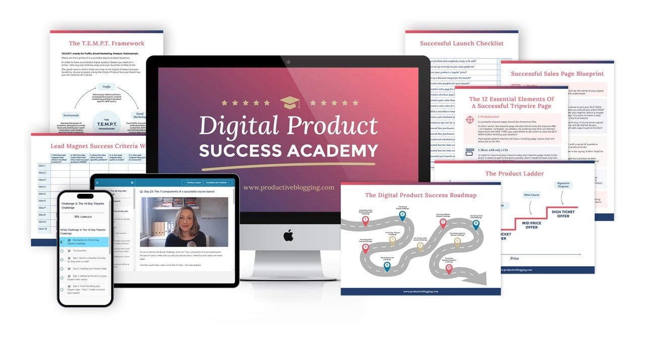 Digital Product Success Academy Mockup
