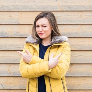 Me (Eb Gargano) pointing in two different directions.